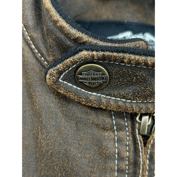 Harley Davidson Men's MEDIUM Distressed Genuine Motor Clothes Vault Jacket